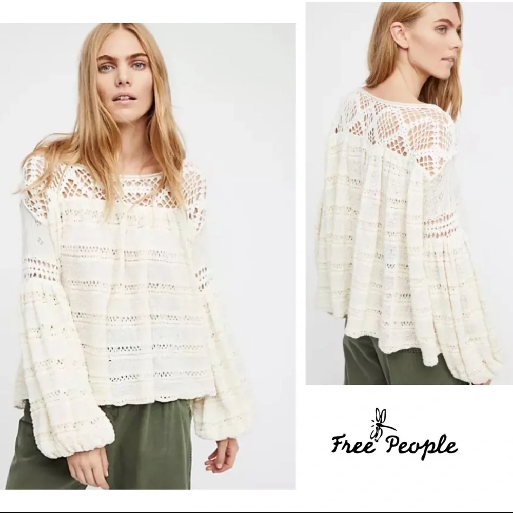 Free People Someday Crochet Eyelet Be…